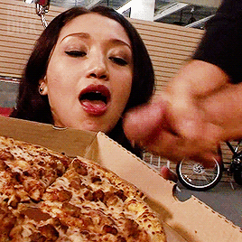 cumming on pizza - ms london brickzilla massaging a naked woman