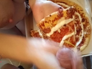 cumming on pizza - alana de la garza nud kristen renton nude