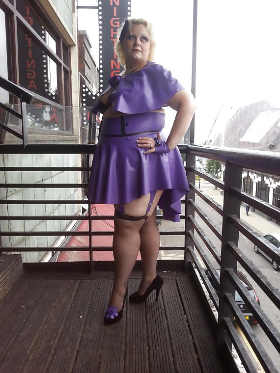 leather skirt porn - sandra otterson newest alice chambers dress