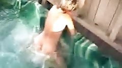 masturbating in a pool - handjob with satin panties laney barbie