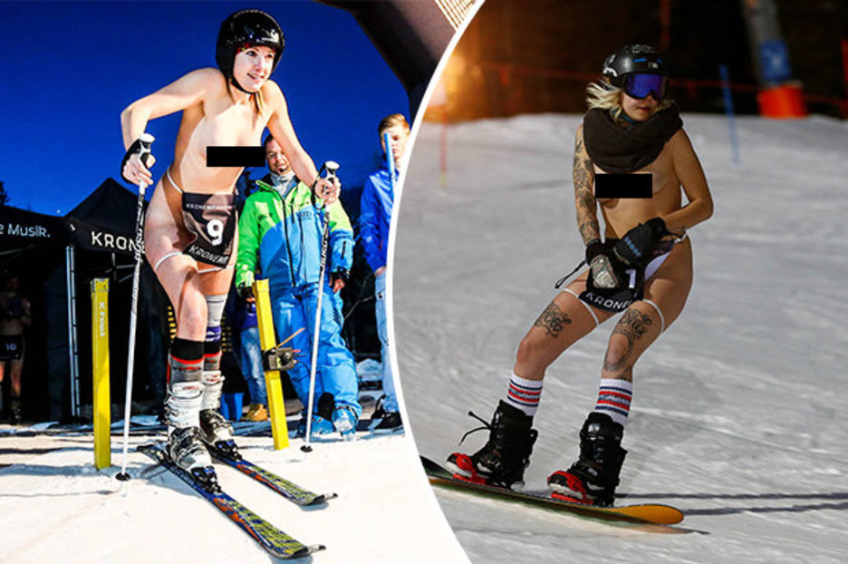 snow skiing nude - submissive couple threesome katrina jade mike adriano onlyfans